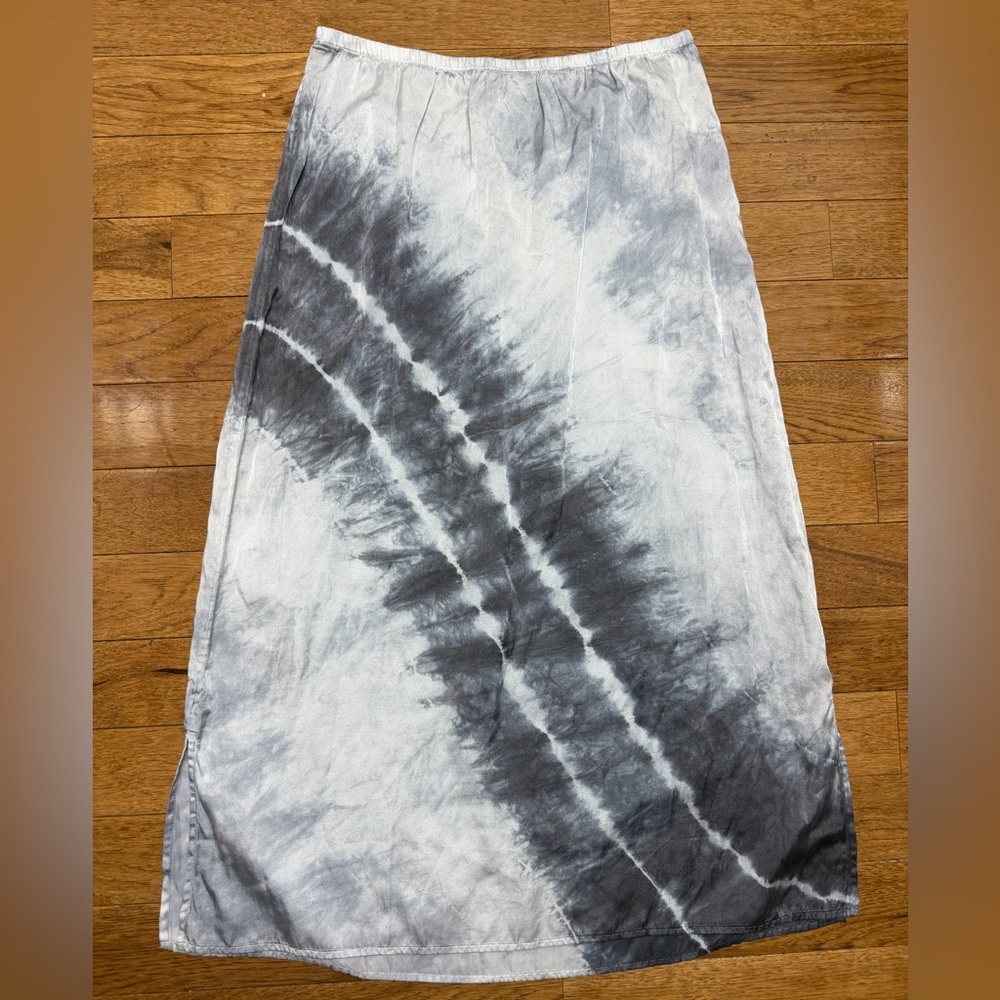 J. Jill Silk Blend Gray Tie Dye Skirt Pure Jill Women's Pull On SZ S Tall